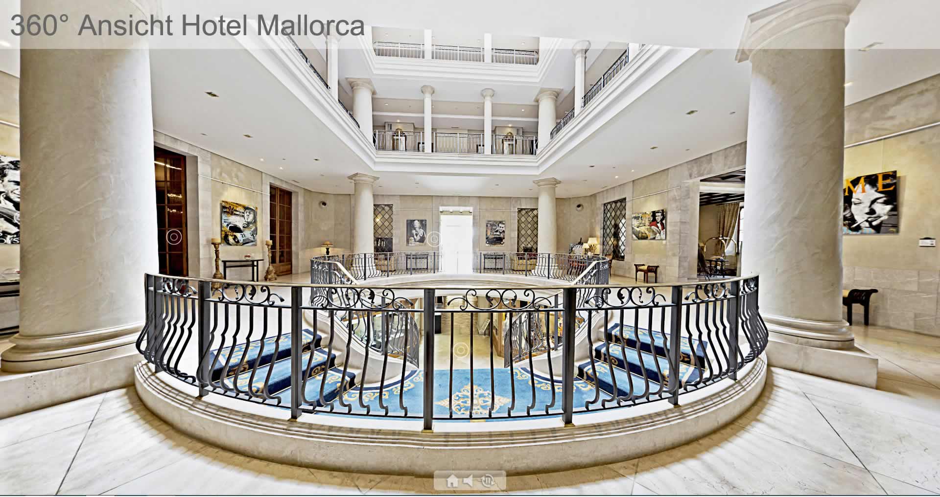 Virtuelle 360 Grad Tour durch eine Hotel auf Mallorca