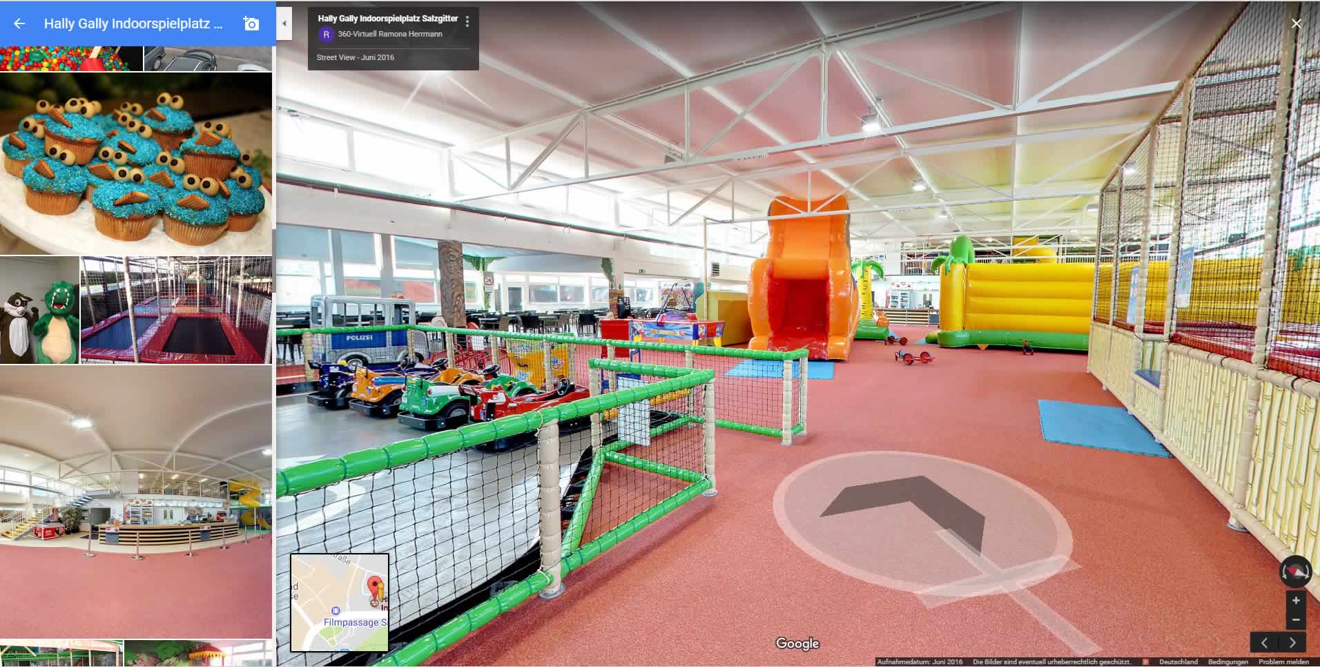 Virtueller 360 Grad Indoorspielplatz Rundgang für Google Maps